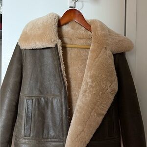 REISS REVERSIBLE GENUINE LEATHER AND SHEARLING JACKET